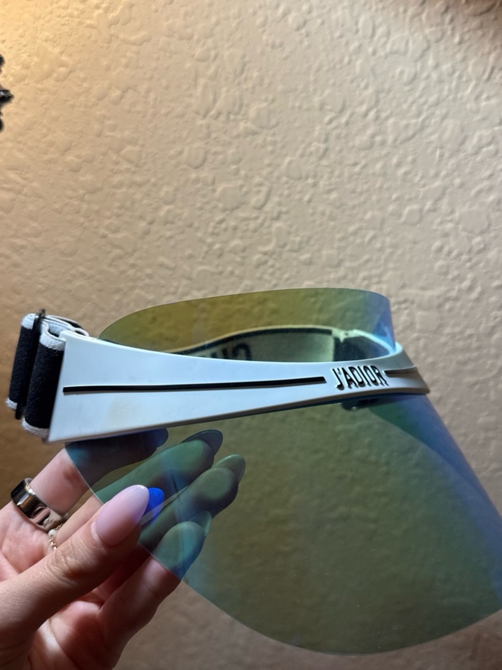 Dior Visor Headband with Iridescent Shield - Black & White